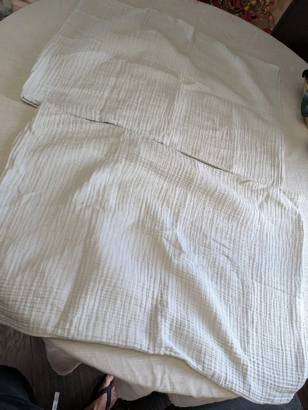 Quince Organic Cotton Gauze Sham Set, Standard, Light Grey